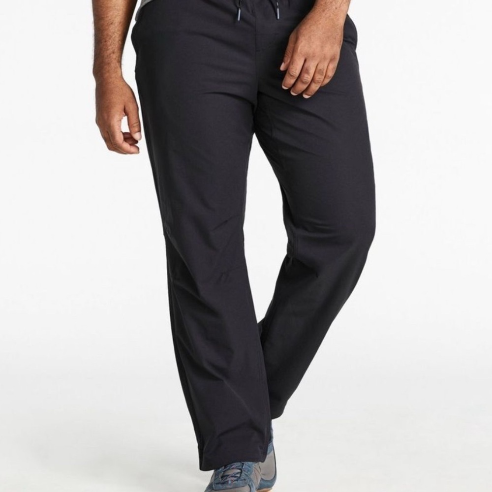 L.L.Bean Multisport Pants Drawstring Lightweight Black Mens XXL 32” Black